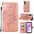 Coque Portefeuille Papillon Livre Cuir Etui Clapet Y01B pour OnePlus Nord N300 5G Or Rose