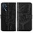 Coque Portefeuille Papillon Livre Cuir Etui Clapet Y01B pour Oppo A16 Noir