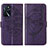 Coque Portefeuille Papillon Livre Cuir Etui Clapet Y01B pour Oppo A16 Violet