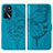 Coque Portefeuille Papillon Livre Cuir Etui Clapet Y01B pour Oppo A16s Vert