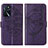 Coque Portefeuille Papillon Livre Cuir Etui Clapet Y01B pour Oppo A16s Violet