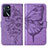 Coque Portefeuille Papillon Livre Cuir Etui Clapet Y01B pour Oppo A54s Violet Clair