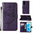 Coque Portefeuille Papillon Livre Cuir Etui Clapet Y01B pour Oppo A55S 5G Violet