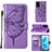 Coque Portefeuille Papillon Livre Cuir Etui Clapet Y01B pour Oppo A55S 5G Violet Clair