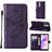 Coque Portefeuille Papillon Livre Cuir Etui Clapet Y01B pour Oppo A56S 5G Violet