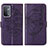 Coque Portefeuille Papillon Livre Cuir Etui Clapet Y01B pour Oppo A93 5G Violet