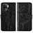 Coque Portefeuille Papillon Livre Cuir Etui Clapet Y01B pour Oppo F19 Pro Noir