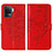 Coque Portefeuille Papillon Livre Cuir Etui Clapet Y01B pour Oppo F19 Pro Rouge