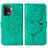 Coque Portefeuille Papillon Livre Cuir Etui Clapet Y01B pour Oppo F19 Pro Vert