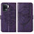 Coque Portefeuille Papillon Livre Cuir Etui Clapet Y01B pour Oppo F19 Pro Violet