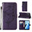 Coque Portefeuille Papillon Livre Cuir Etui Clapet Y01B pour Oppo F21s Pro 4G Violet