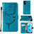 Coque Portefeuille Papillon Livre Cuir Etui Clapet Y01B pour Oppo Find X5 Lite 5G Bleu