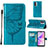 Coque Portefeuille Papillon Livre Cuir Etui Clapet Y01B pour Oppo K10 5G India Bleu