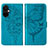 Coque Portefeuille Papillon Livre Cuir Etui Clapet Y01B pour Oppo K11x 5G Bleu