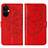 Coque Portefeuille Papillon Livre Cuir Etui Clapet Y01B pour Oppo K11x 5G Rouge