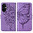 Coque Portefeuille Papillon Livre Cuir Etui Clapet Y01B pour Oppo K11x 5G Violet Clair