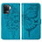 Coque Portefeuille Papillon Livre Cuir Etui Clapet Y01B pour Oppo Reno5 F Bleu