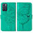 Coque Portefeuille Papillon Livre Cuir Etui Clapet Y01B pour Oppo Reno6 5G Vert