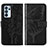 Coque Portefeuille Papillon Livre Cuir Etui Clapet Y01B pour Oppo Reno6 Pro 5G India Noir