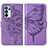 Coque Portefeuille Papillon Livre Cuir Etui Clapet Y01B pour Oppo Reno6 Pro 5G India Violet Clair