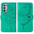 Coque Portefeuille Papillon Livre Cuir Etui Clapet Y01B pour Oppo Reno6 Pro 5G Vert