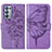 Coque Portefeuille Papillon Livre Cuir Etui Clapet Y01B pour Oppo Reno6 Pro 5G Violet Clair