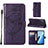 Coque Portefeuille Papillon Livre Cuir Etui Clapet Y01B pour Oppo Reno8 4G Violet