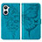 Coque Portefeuille Papillon Livre Cuir Etui Clapet Y01B pour Realme 10 4G Bleu