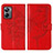 Coque Portefeuille Papillon Livre Cuir Etui Clapet Y01B pour Realme 10 Pro 5G Rouge