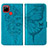 Coque Portefeuille Papillon Livre Cuir Etui Clapet Y01B pour Realme 7i RMX2193 Bleu