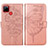 Coque Portefeuille Papillon Livre Cuir Etui Clapet Y01B pour Realme 7i RMX2193 Or Rose