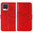 Coque Portefeuille Papillon Livre Cuir Etui Clapet Y01B pour Realme 8 4G Rouge