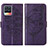 Coque Portefeuille Papillon Livre Cuir Etui Clapet Y01B pour Realme 8 4G Violet