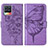 Coque Portefeuille Papillon Livre Cuir Etui Clapet Y01B pour Realme 8 4G Violet Clair