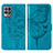 Coque Portefeuille Papillon Livre Cuir Etui Clapet Y01B pour Realme 8i Bleu