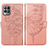 Coque Portefeuille Papillon Livre Cuir Etui Clapet Y01B pour Realme 8i Or Rose