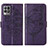 Coque Portefeuille Papillon Livre Cuir Etui Clapet Y01B pour Realme 8i Violet