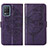 Coque Portefeuille Papillon Livre Cuir Etui Clapet Y01B pour Realme 8s 5G Violet