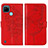 Coque Portefeuille Papillon Livre Cuir Etui Clapet Y01B pour Realme C21Y Rouge