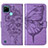 Coque Portefeuille Papillon Livre Cuir Etui Clapet Y01B pour Realme C21Y Violet Clair