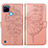 Coque Portefeuille Papillon Livre Cuir Etui Clapet Y01B pour Realme C25Y India Or Rose