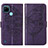 Coque Portefeuille Papillon Livre Cuir Etui Clapet Y01B pour Realme C25Y India Violet