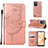 Coque Portefeuille Papillon Livre Cuir Etui Clapet Y01B pour Realme C31 Or Rose