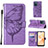 Coque Portefeuille Papillon Livre Cuir Etui Clapet Y01B pour Realme C31 Violet Clair