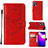 Coque Portefeuille Papillon Livre Cuir Etui Clapet Y01B pour Realme C35 Rouge