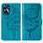 Coque Portefeuille Papillon Livre Cuir Etui Clapet Y01B pour Realme C55 Bleu