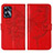 Coque Portefeuille Papillon Livre Cuir Etui Clapet Y01B pour Realme C55 Rouge