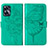 Coque Portefeuille Papillon Livre Cuir Etui Clapet Y01B pour Realme C55 Vert