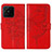 Coque Portefeuille Papillon Livre Cuir Etui Clapet Y01B pour Realme Narzo 50A Rouge