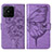 Coque Portefeuille Papillon Livre Cuir Etui Clapet Y01B pour Realme Narzo 50A Violet Clair